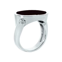 18K White Gold Ladies Black Onyx Ring 0.10ct -Fashion Accessories Shop 18k gold ladies black onyx ring 010ct p 32906 back white 20220426