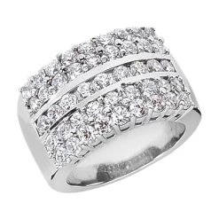 18K White Gold Ladies Diamond Ring 1.35ct 11.8mm