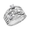 18K White Gold Right Hand Diamond Ladies Ring 0.95ct