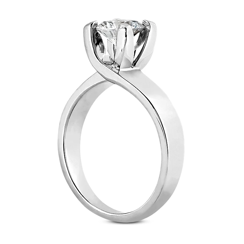 18K White Gold Round Diamond Engagement Ring 0.75ct 4.45mm 6 18K White Gold Round Diamond Engagement Ring 0.75ct 4.45mm - Image 4