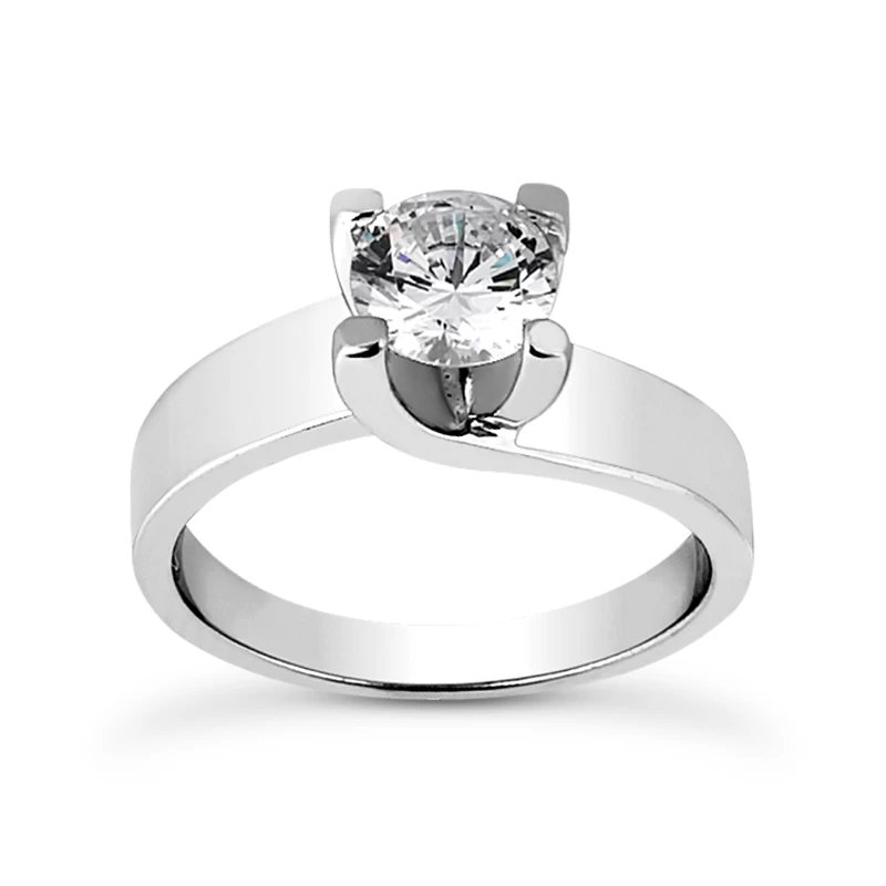 18K White Gold Round Diamond Engagement Ring 0.75ct 4.45mm 3 18K White Gold Round Diamond Engagement Ring 0.75ct 4.45mm