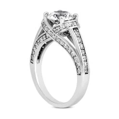 18K White Gold Round Diamond Engagement Ring 1.16ct -Fashion Accessories Shop 18k gold round diamond engagement ring 116ct p 34614 back white 20220426
