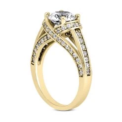 18K White Gold Round Diamond Engagement Ring 1.16ct -Fashion Accessories Shop 18k gold round diamond engagement ring 116ct p 34614 back yellow 20220426