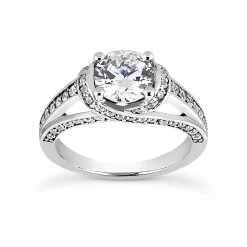 18K White Gold Round Diamond Engagement Ring 1.16ct