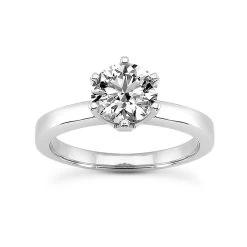 18K White Gold Round Diamond Engagement Ring Set 0.75ct Band: 2.4mm, Eng.: 2.8mm -Fashion Accessories Shop 18k gold round diamond engagement ring set 075ct p 30047 back white 20220426
