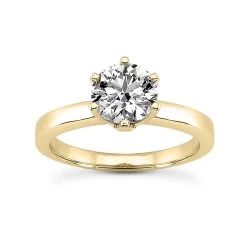 18K White Gold Round Diamond Engagement Ring Set 0.75ct Band: 2.4mm, Eng.: 2.8mm -Fashion Accessories Shop 18k gold round diamond engagement ring set 075ct p 30047 back yellow 20220426