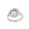 18K White Gold Round Diamond Ladies Ring 0.50ct 9mm