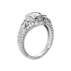 18K White Gold Round Diamond Ladies Ring 0.57ct 10.3mm -Fashion Accessories Shop 18k gold round diamond ladies ring 057ct p 32280 back white 20220420 20220426