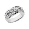 18K White Gold Round Diamond Ladies Ring 0.60ct 8.5mm