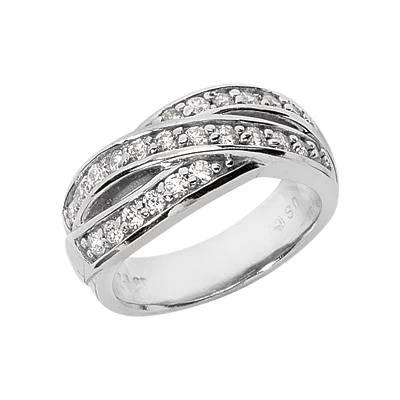 18K White Gold Round Diamond Ladies Ring 0.60ct 8.5mm 3 18K White Gold Round Diamond Ladies Ring 0.60ct 8.5mm