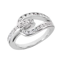 18K White Gold Round Diamond Ladies Ring 0.62ct
