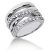 18K White Gold Round Diamond Ladies Ring 0.87ct
