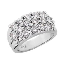 18K White Gold Round Diamond Ladies Ring 1.92ct