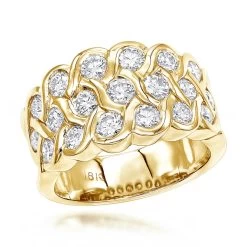 18K Yellow Gold Round Diamond Ladies Ring 2.02ct