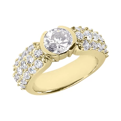 18K White Gold Round Diamond Ladies Ring 2.40ct 6.2mm 4 18K White Gold Round Diamond Ladies Ring 2.40ct 6.2mm - Image 2