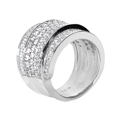 18K White Gold Round Diamond Ladies Ring 2.90ct 5 18K White Gold Round Diamond Ladies Ring 2.90ct - Image 3