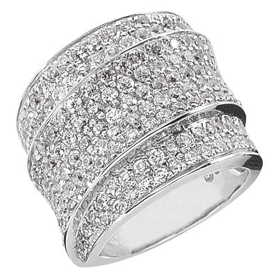 18K White Gold Round Diamond Ladies Ring 2.90ct 3 18K White Gold Round Diamond Ladies Ring 2.90ct