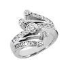 18K White Gold Round Diamond Right Hand Ladies Ring 0.75ct