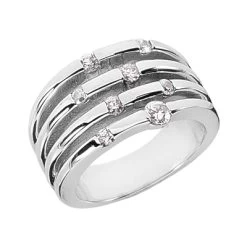 18K White Gold Round Diamond Right Hand Ring 0.40ct