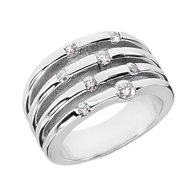 18K White Gold Round Diamond Right Hand Ring 0.40ct 3 18K White Gold Round Diamond Right Hand Ring 0.40ct