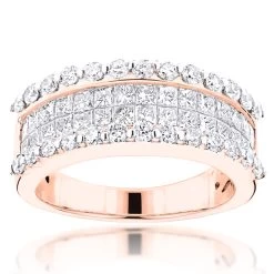 18K White Gold Round Princess Diamond Band 2.28ct -Fashion Accessories Shop 18k gold round princess diamond band 228ct p 50165 rose
