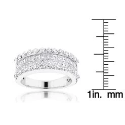 18K White Gold Round Princess Diamond Band 2.28ct -Fashion Accessories Shop 18k gold round princess diamond band 228ct p 50165 ruler white