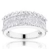 18K White Gold Round Princess Diamond Band 2.28ct