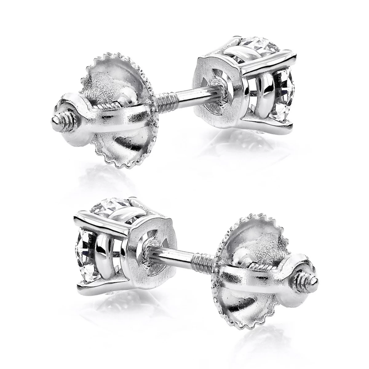 18K White Gold Solitaire Round Diamond Stud Earrings 0.25ct 6 18K White Gold Solitaire Round Diamond Stud Earrings 0.25ct - Image 4