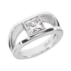 18K White Gold Women's Diamond Ring 0.63ct