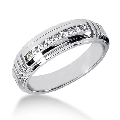 18K White Gold Women's Diamond Wedding Ring 0.23ct 3 18K White Gold Women's Diamond Wedding Ring 0.23ct