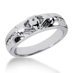 18K White Gold Women's Diamond Wedding Ring 0.24ct 4.4mm