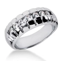 18K White Gold Women's Diamond Wedding Ring 0.53ct