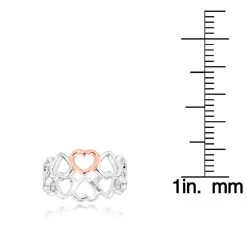 Tiffany & Co. 18K Gold Sterling Silver Tiffany Style Hearts Ring -Fashion Accessories Shop 18k rose gold sterling silver tiffany hearts ring ruler