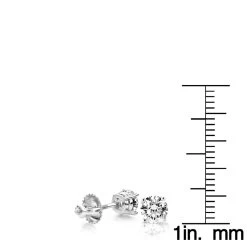 One Carat 18K White Gold 4 Prong Round Diamond Stud Earrings -Fashion Accessories Shop 18k white gold 4 prong round diamond stud earrings 15c p 21 rulerwh