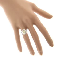 2 Carat 14K White Gold White And Yellow Diamonds Flower Ladies Ring By Luxurman -Fashion Accessories Shop 2 carat 14k gold white and yellow diamonds flower ladies ring by luxurman bodwh