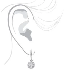 2 Carat Dangling Round Diamond Drop Earrings For Women By Luxurman 14K White Gold -Fashion Accessories Shop 2 carat dangling round diamond drop earrings for women by luxurman 14k gold bodwh