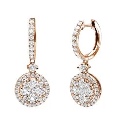 2 Carat Dangling Round Diamond Drop Earrings For Women By Luxurman 14K White Gold -Fashion Accessories Shop 2 carat dangling round diamond drop earrings for women by luxurman 14k gold ro