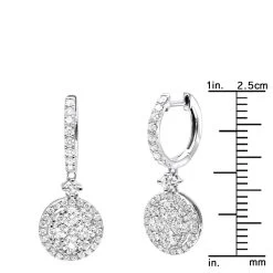 2 Carat Dangling Round Diamond Drop Earrings For Women By Luxurman 14K White Gold -Fashion Accessories Shop 2 carat dangling round diamond drop earrings for women by luxurman 14k gold rulerwh