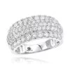 2 Carat Unique Diamond Wedding Band For Women 14K White Gold Ladies Cocktail Ring