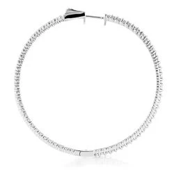 2 Inch Diamond Hoop Earrings 1ct 14K Yellow Gold Inside Out Hoops -Fashion Accessories Shop 2 inch diamond hoop earrings 09ct 14k gold inside out hoops 2