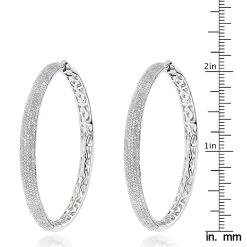 2 Inch Diamond Hoop Earrings 2.2ct 14K Yellow Gold -Fashion Accessories Shop 2 inch diamond hoop earrings 238ct 14k gold p 48284 rulerwh