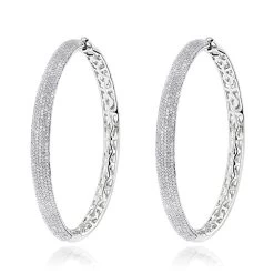 2 Inch Diamond Hoop Earrings 2.2ct 14K Yellow Gold -Fashion Accessories Shop 2 inch diamond hoop earrings 238ct 14k gold p 48284 wh