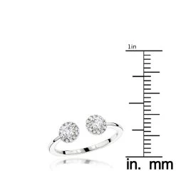 14K Yellow Gold Diamond Halo Ring For Women 0.4ct -Fashion Accessories Shop 2 stone rings 14k gold diamond halo ring for women 04ct rulerwh