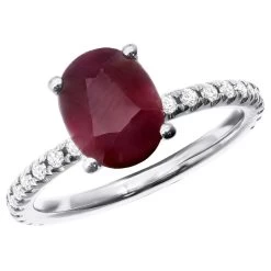 2.8ct Diamonds & Ruby Ring For Women 18K Yellow Gold Engagement Ring By Luxurman 11 2.8ct Diamonds & Ruby Ring For Women 18K Yellow Gold Engagement Ring By Luxurman -Fashion Accessories Shop 28ct diamonds oval ruby ring for women 18k gold engagement ring by luxurman 018401 white
