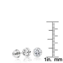 2ct Diamond Platinum Stud Earrings Bezel Set Round Cut -Fashion Accessories Shop 2ct diamond platinum stud earrings bezel set round cut ruler