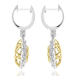 3 Carat 14K White Gold White Yellow Diamond Flower Earrings For Women By Luxurman 11 3 Carat 14K White Gold White Yellow Diamond Flower Earrings For Women By Luxurman -Fashion Accessories Shop 3 carat 14k gold white yellow diamond flower earrings for women by luxurman backwh