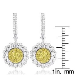 3 Carat 14K White Gold White Yellow Diamond Flower Earrings For Women By Luxurman 13 3 Carat 14K White Gold White Yellow Diamond Flower Earrings For Women By Luxurman -Fashion Accessories Shop 3 carat 14k gold white yellow diamond flower earrings for women by luxurman rulerwh