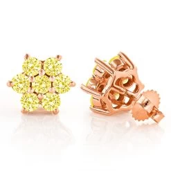 3 Carat Yellow Diamond Stud Earrings 14K Yellow Gold -Fashion Accessories Shop 3 carat yellow diamond stud earrings 14k gold p 45520 ro