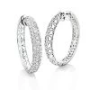 3 Row Diamond Hoop Earrings 4.41ct 14K Rose Gold -Fashion Accessories Shop 3 row diamond hoop earrings 441ct 14k gold 1