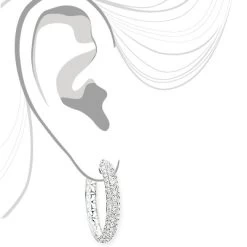 3 Row Diamond Hoop Earrings 4.41ct 14K Rose Gold -Fashion Accessories Shop 3 row diamond hoop earrings 441ct 14k gold 3